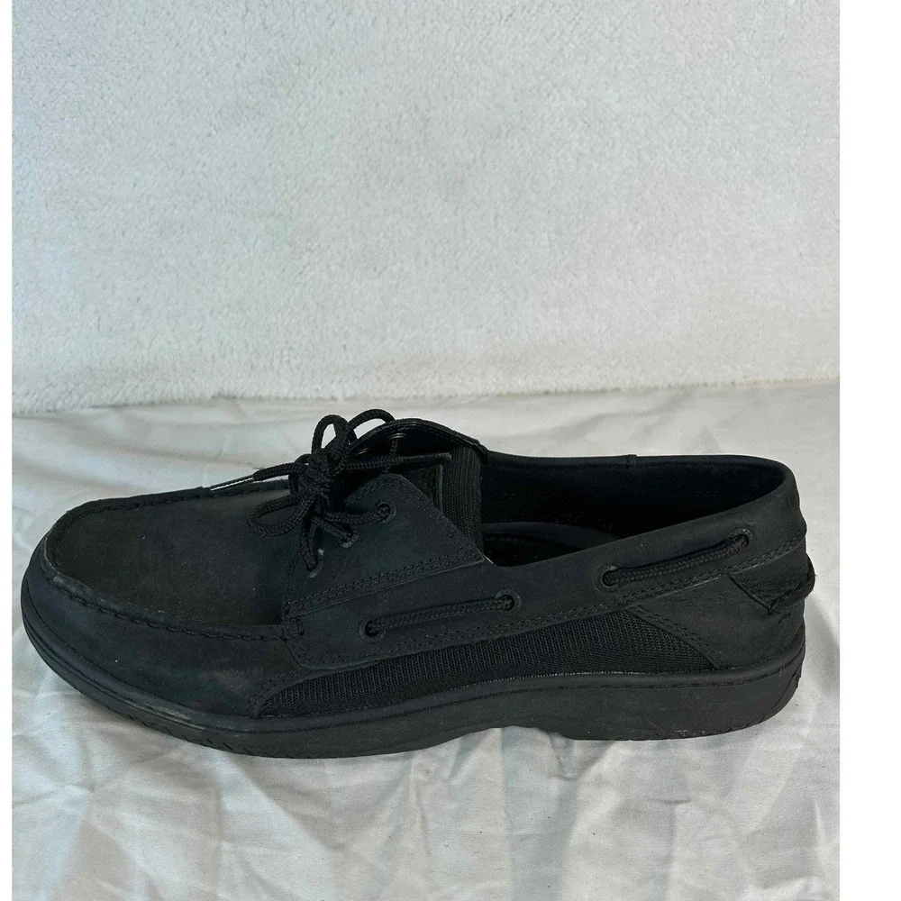 Sperry Mens Size 13 Boat Shoes Leather Lace Up Casual‎ Comfort Loafers Black